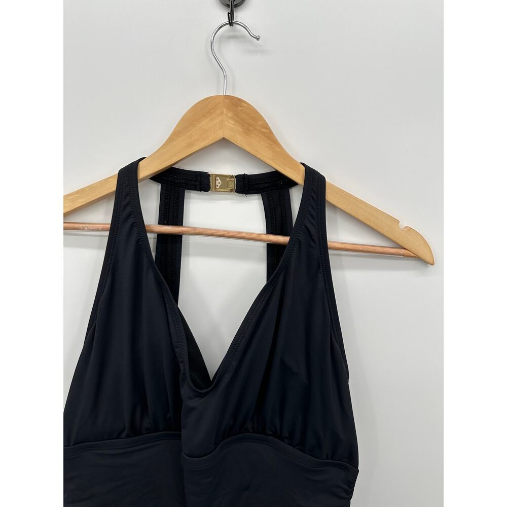 Lauren Ralph Lauren Womens Black Swim Dress Sz 16W Halter Flounce Skirt‎ Beach - Picture 5 of 10